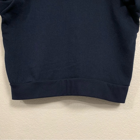 Evereve Sweatshirt Women L Chelsea Half Zip Striped Trim Preppy Sporty Navy - Picture 12 of 16